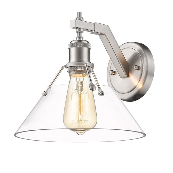 3306-1W PW-CLR-Golden Lighting-Orwell - 1 Light Wall Sconce-9.63 Inches Tall and 10 Inches Wide-Pewter Finish-Clear Shade Color