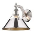 thumbnail image 1 of Yep by Golden Lighting Orwell 1-light Wall Sconce in Pewter and Chrome shade, 1 of 3