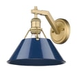 thumbnail image 1 of 3306-1W BCB-NVY Golden Lighting Orwell - 1 Light Wall Sconce-9.63 Inches Tall and 10 Inches Wide-Brushed Champagne Bronze Finish-Matte Navy Shade, 1 of 3