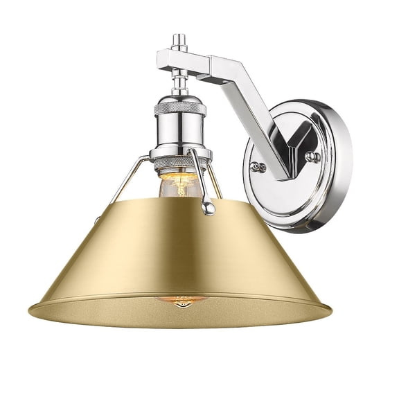 3306-1W CH-BCB Golden Lighting Orwell - 1 Light Wall Sconce-9.63 Inches Tall and 10 Inches Wide-Chrome Finish-Brushed Champagne Bronze Shade Color