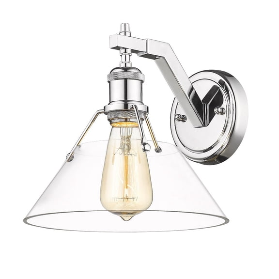3306-1W CH-CLR Golden Lighting Orwell - 1 Light Wall Sconce-9.63 Inches Tall and 10 Inches Wide-Chrome Finish-Clear Shade Color