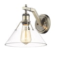 thumbnail image 1 of 3306-1W AB-CLR Golden Lighting Orwell - 1 Light Wall Sconce-9.63 Inches Tall and 10 Inches Wide-Aged Brass Finish-Clear Shade Color, 1 of 3