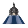 thumbnail image 1 of Yep by Golden Lighting Orwell 1-light Wall Sconce in Matte Black and Navy Blue shade, 1 of 4