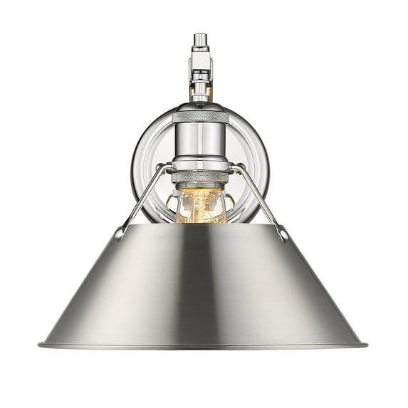 Yep by Golden Lighting Orwell 1-light Wall Sconce in Chrome and Pewter shade