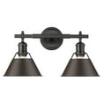 thumbnail image 1 of Yep by Golden Lighting Orwell 2-light Vanity in Matte Black and Rubbed Bronze shade, 1 of 7