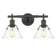 thumbnail image 1 of Yep by Golden Lighting Orwell 2-light Vanity in Matte Black and Clear Glass, 1 of 2
