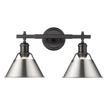 Yep by Golden Lighting Orwell 2-light Vanity in Matte Black and Pewter shade