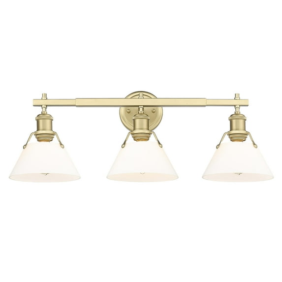Yep by Golden Lighting Orwell 3-light Vanity in Brushed Champagne Brass and Opal Glass