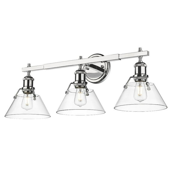 Yep by Golden Lighting Orwell 3-light Vanity in Chrome and Clear Glass