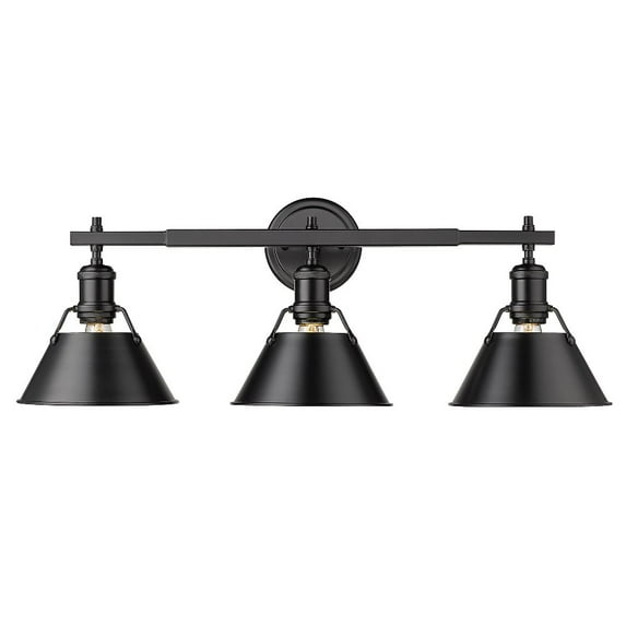 Yep by Golden Lighting Orwell 3-light Vanity in Matte Black