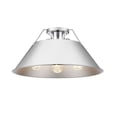 thumbnail image 1 of 3306-3FM CH-CH-Golden Lighting-Orwell - 3 Light Flush Mount-9.25 Inches Tall and 18.75 Inches Wide-Chrome Finish-Chrome Shade Color, 1 of 3