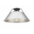 thumbnail image 1 of Golden Lighting 3306-3FM BLK-CH Orwell 3-Light Flush Mount in Matte Black with Chrome, 1 of 1