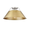 thumbnail image 1 of 3306-3FM PW-BCB-Golden Lighting-Orwell - 3 Light Flush Mount-9.25 Inches Tall and 18.75 Inches Wide-Pewter Finish-Brushed Champagne Bronze Shade Color, 1 of 3