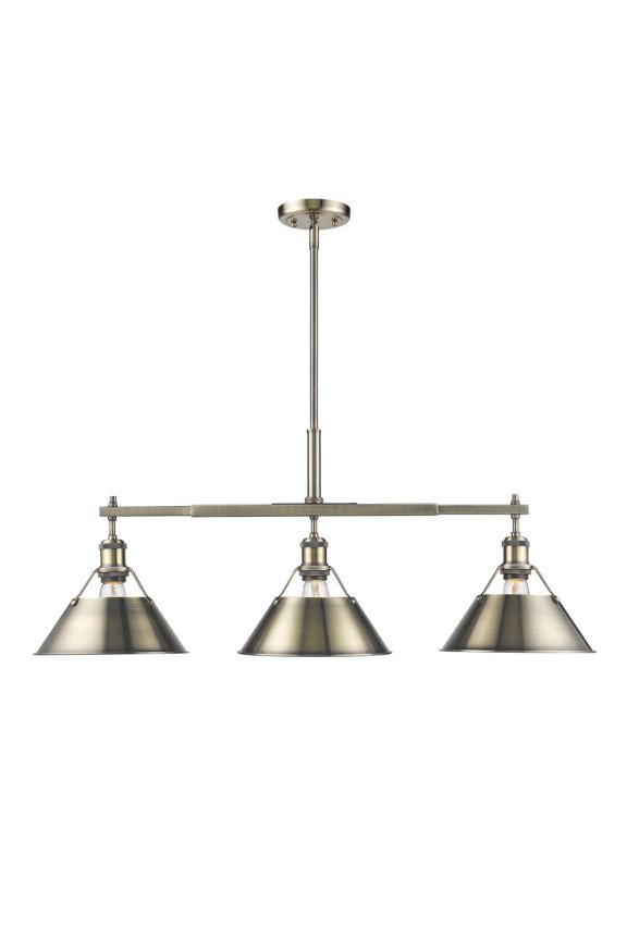 Yep by Golden Lighting Orwell 3-light Island Light in Aged Brass