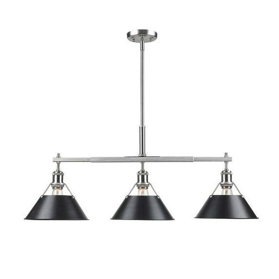 Yep by Golden Lighting Orwell 3-light Island Light in Pewter and Matte Black shade