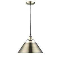 Yep by Golden Lighting Orwell 1-light 14in Pendant in Aged Brass