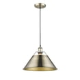 thumbnail image 1 of Yep by Golden Lighting Orwell 1-light 14in Pendant in Aged Brass, 1 of 3