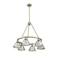thumbnail image 1 of 3306-6 AB-PW Golden Lighting Orwell - 6 Light Chandelier-20.38 Inches Tall and 29 Inches Wide-Aged Brass Finish-Pewter Shade Color, 1 of 4