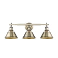 thumbnail image 1 of Yep by Golden Lighting Orwell 3-light Vanity in Aged Brass, 1 of 4