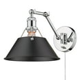 thumbnail image 1 of Yep by Golden Lighting Orwell 1-light Swing Arm Wall Lamp in Chrome and Matte Black shade, 1 of 5