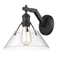 thumbnail image 1 of Yep by Golden Lighting Orwell 1-light Wall Sconce in Matte Black and Clear Glass, 1 of 2