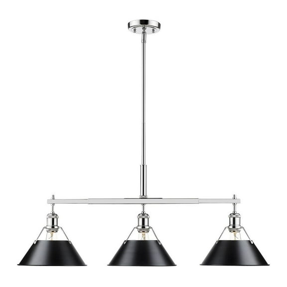 Yep by Golden Lighting Orwell 3-light Island Light in Chrome and Matte Black shade