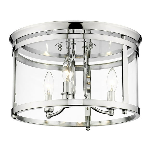 Golden Lighting Payton 3-light Flush Mount in Chrome