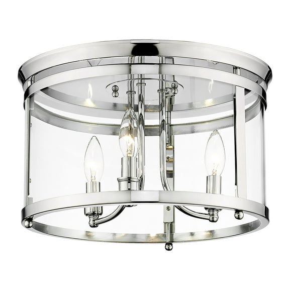 Golden Lighting Payton 3-light Flush Mount in Chrome