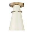 thumbnail image 1 of Golden Lighting Reeva 1-light Semi-Flush Mount in Modern Brass and Glossy Ecru shade, 1 of 4