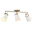 thumbnail image 1 of Golden Lighting Reeva 3-light Semi-Flush Mount in Modern Brass and Glossy Ecru shade, 1 of 10