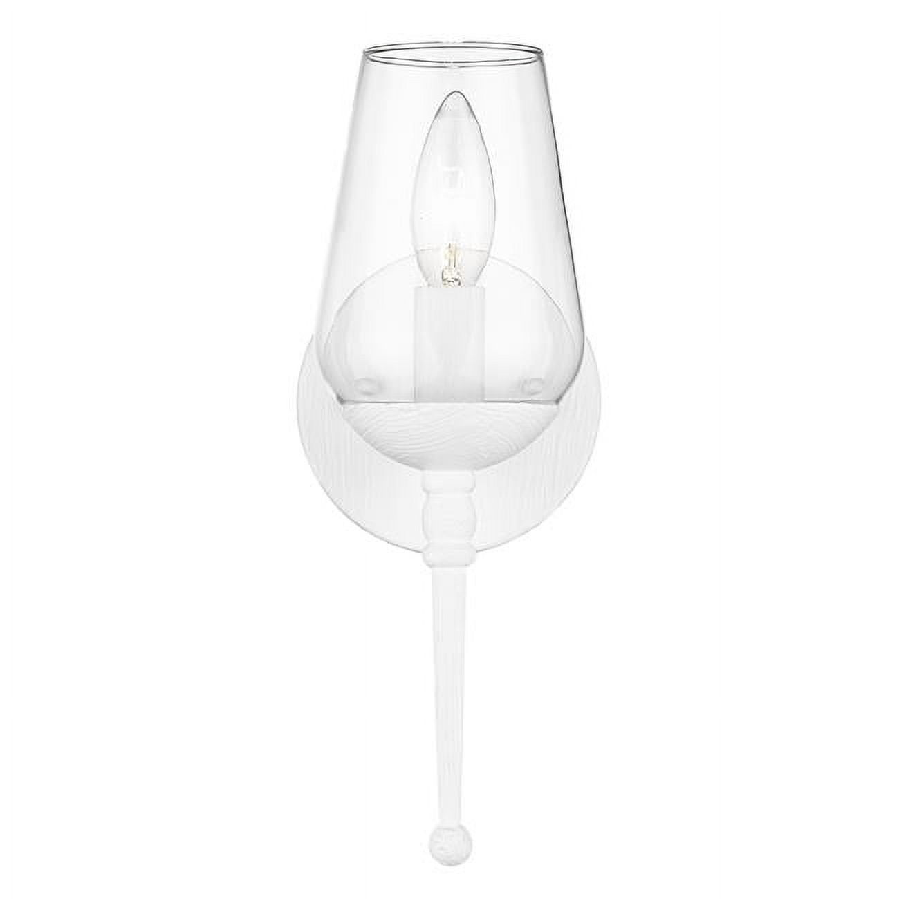Regent Textured White Plaster Wall Sconce with Clear Glass Shade