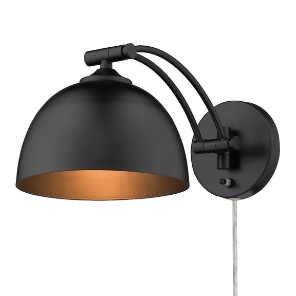 Wry Lighting Rey 1-light Swing Arm Wall Lamp in Matte Black