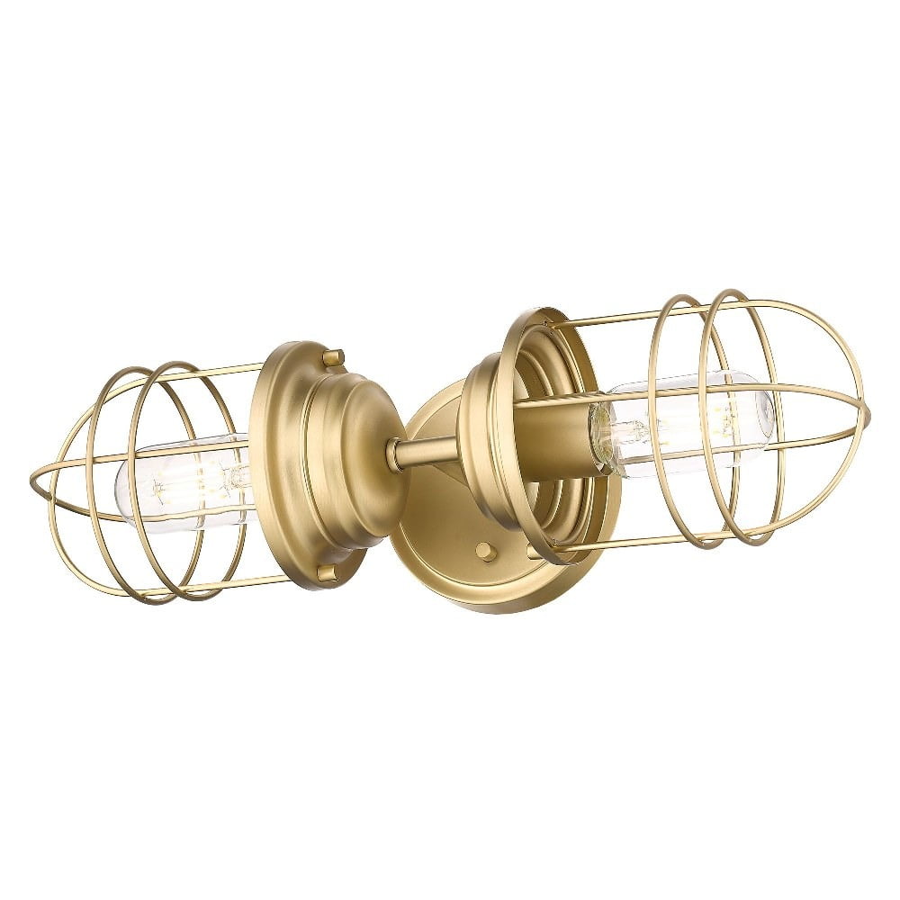 Brushed Champagne Bronze Nautical Industrial Sconce