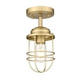 thumbnail image 1 of Golden Lighting Seaport 1-light Semi-Flush Mount in Brushed Champagne Brass, 1 of 7