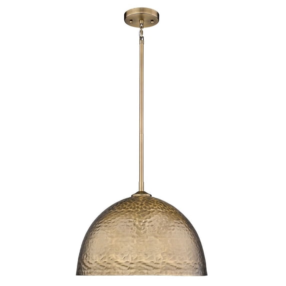 Golden Lighting Shepard 1-light Pendant in Modern Brass and Modern Brass shade