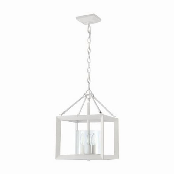 Golden Lighting 2073-M3 NWT-CLR Smyth Convertible Pendant in Natural White with Clear Glass