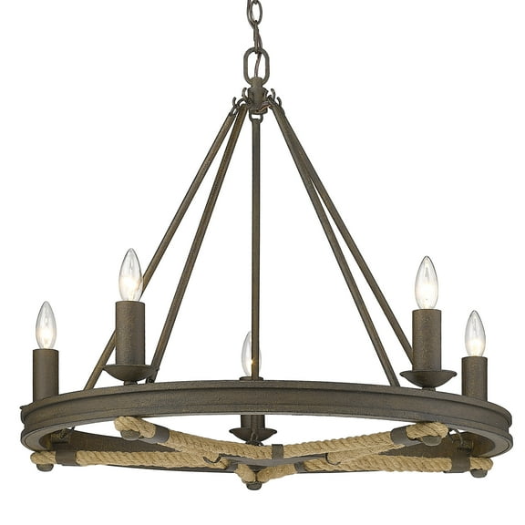 Wry Lighting Stokes 5-light Chandelier in Dark Rust