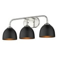 thumbnail image 1 of Yep by Golden Lighting Zoey 3-light Vanity in Pewter and Matte Black shade, 1 of 4