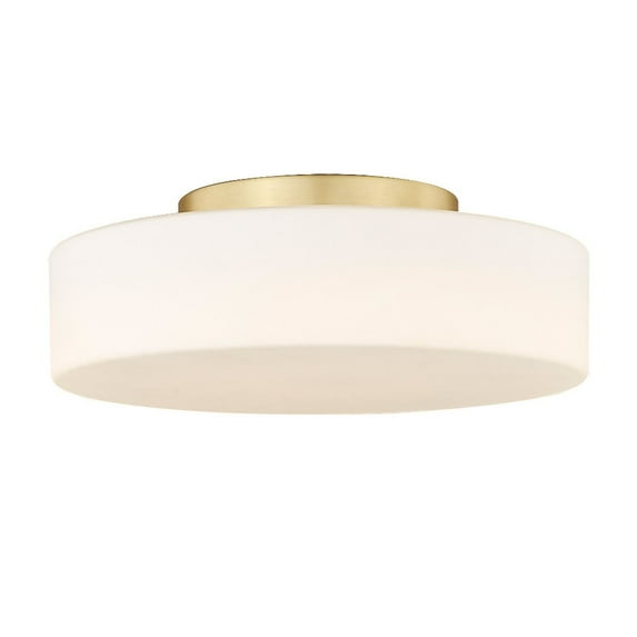 Wry Lighting Toli Integrated LED Flush Mount in Brushed Champagne Brass