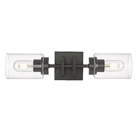 Golden Lighting Tribeca 2-light Wall Sconce in Matte Black