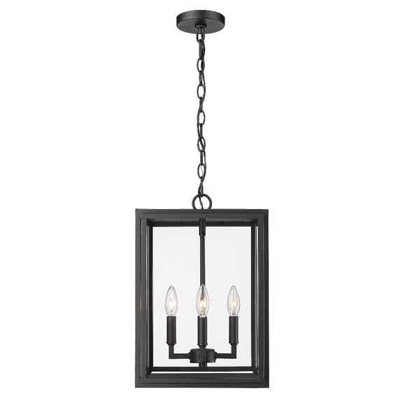 Golden Lighting Tribeca 4-light Outdoor Pendant in Natural Black