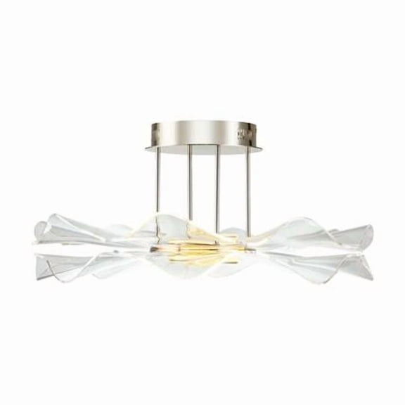 Golden Lighting 8046-SF LG Vetrina LED 1-Light Semi-Flush Mount in Light Gold with Clear Glass Shade