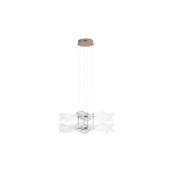 Golden Lighting 8046-2P LG Vetrina LED 2-Light Pendant in Light Gold with Clear Glass Shade