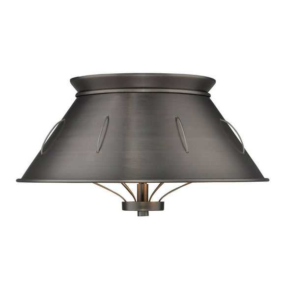 Golden Lighting Whitaker 2-light Flush Mount in Aged Steel