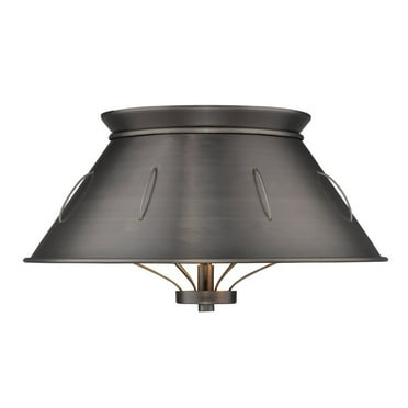 Golden Lighting Whitaker Flush Mount in Aged Steel