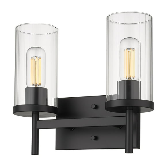 Golden Lighting Winslett 2-light Vanity in Matte Black