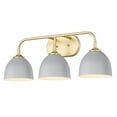 thumbnail image 1 of Yep by Golden Lighting Zoey 3-light Vanity in Olympic Gold and Matte Gray shade, 1 of 8