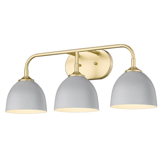 Yep by Golden Lighting Zoey 3-light Vanity in Olympic Gold and Matte Gray shade