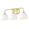thumbnail image 1 of Yep by Golden Lighting Zoey 3-light Vanity in Olympic Gold and Matte White shade, 1 of 4