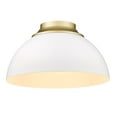 thumbnail image 1 of Yep by Golden Lighting Zoey 3-light Flush Mount in Olympic Gold and Matte White shade, 1 of 8